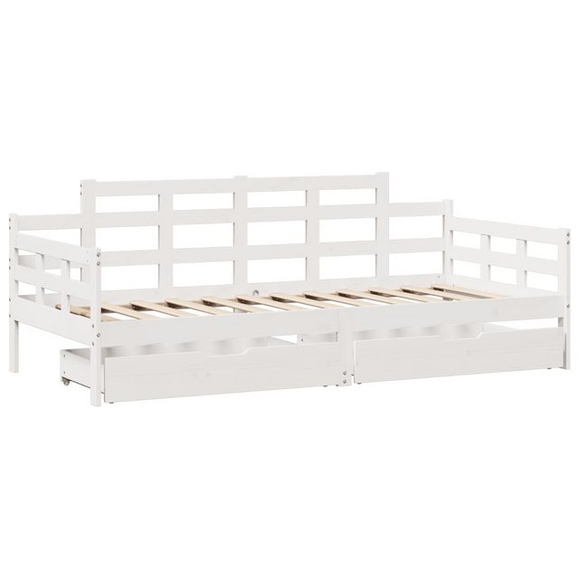 vidaXL Bett Tagesbett mit Schubladen Weiß 80x200 cm Kiefernholz günstig online kaufen