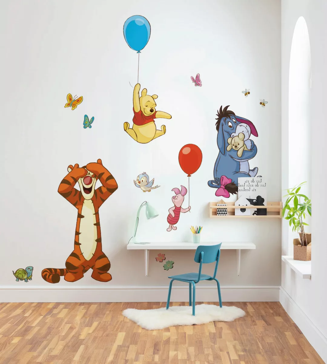 Disney Wandtattoo Pu Der Bär Orange Blau und Gelb 127 x 200 cm 612438 günstig online kaufen