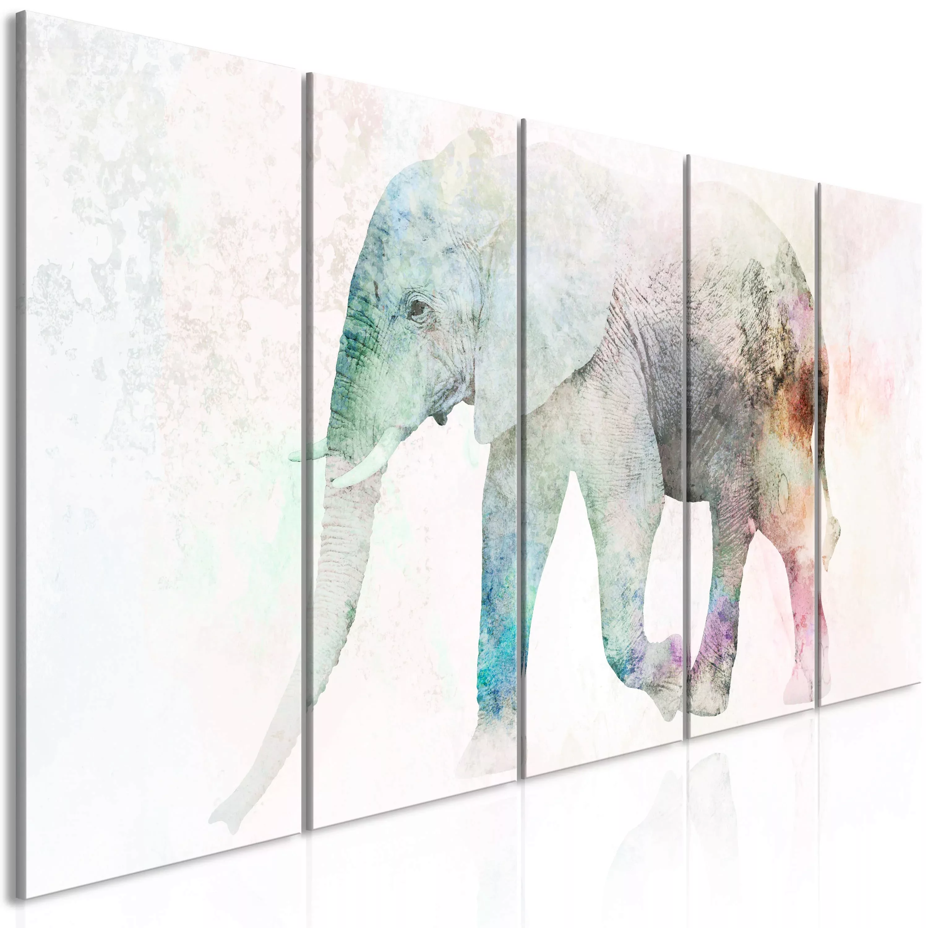 Wandbild - Painted Elephant (5 Parts) Narrow günstig online kaufen