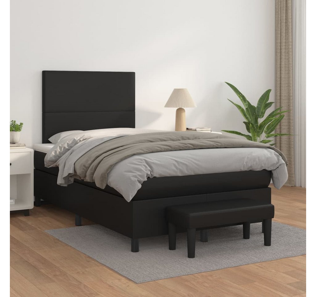 vidaXL Boxspringbett Boxspringbett mit Matratze und Fusshocker Kunstleder ( günstig online kaufen