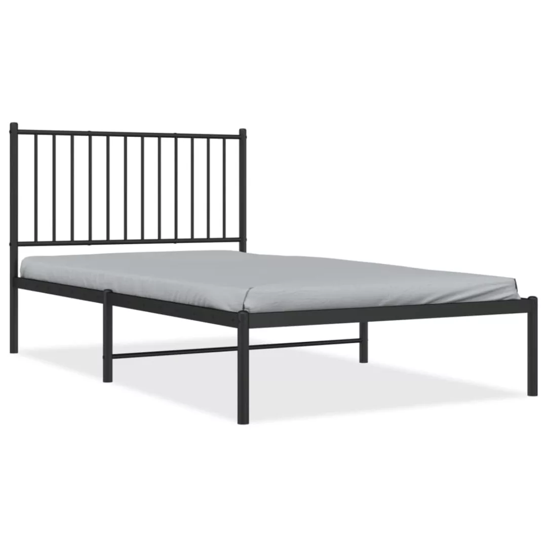 Vidaxl Bettgestell Mit Kopfteil Metall Schwarz 100x190 Cm günstig online kaufen