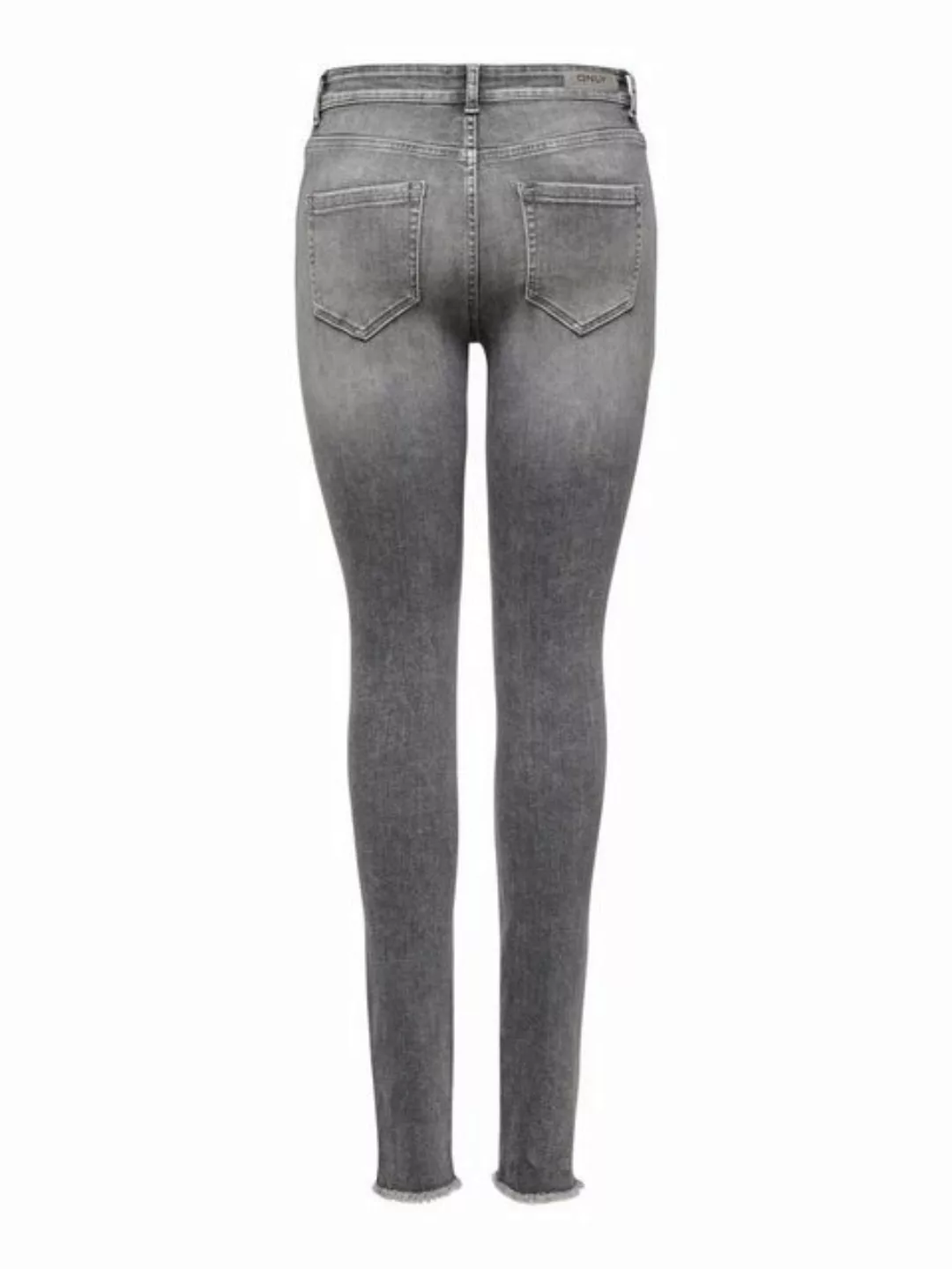 Only Damen Jeans ONLBLUSH MID SK ANK RAW JNS REA0918 - Skinny Fit - Grau - günstig online kaufen