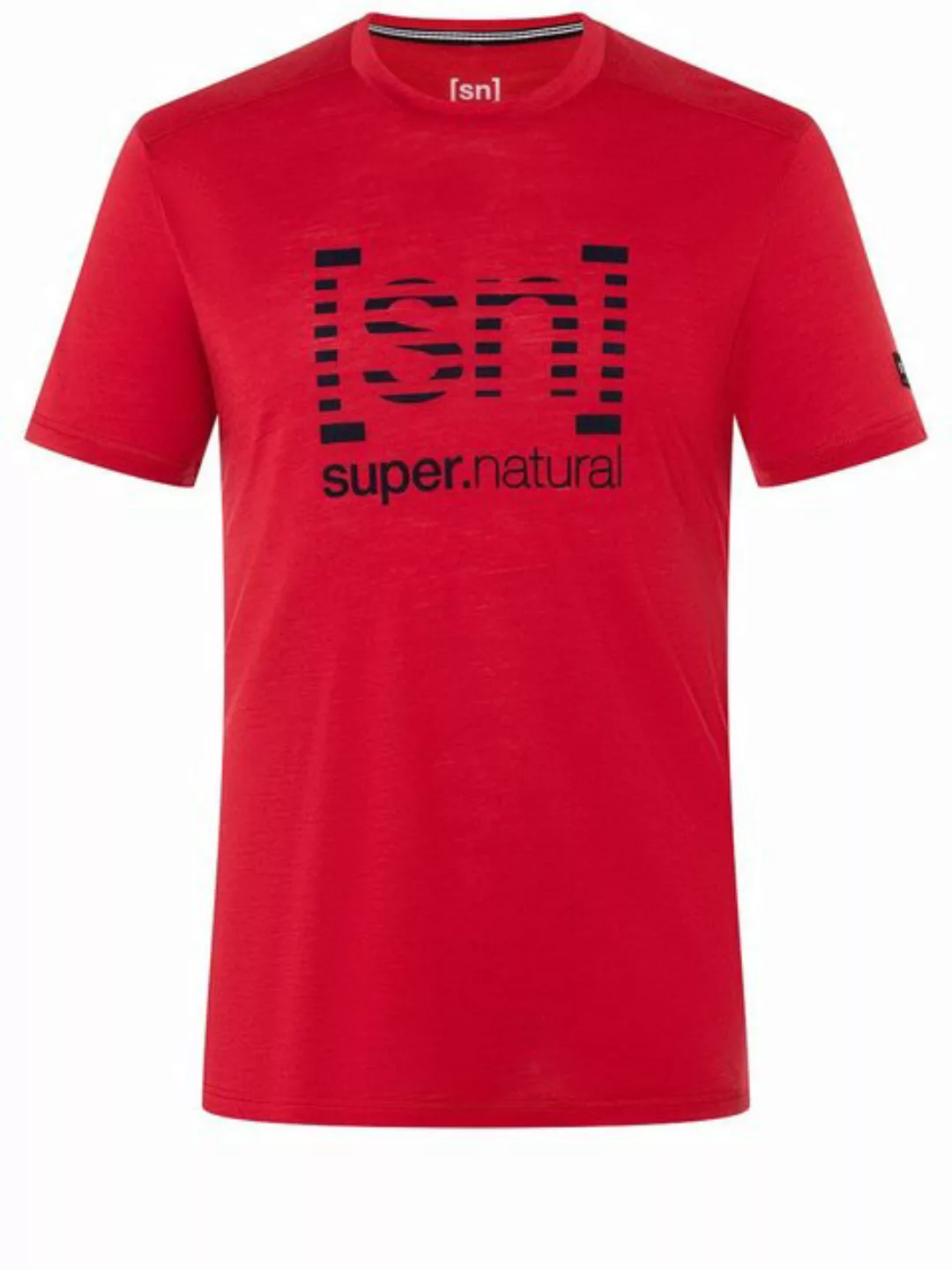 SUPER.NATURAL T-Shirt für Herren, Merino GRID LOGO gestreift, atmungsaktiv günstig online kaufen