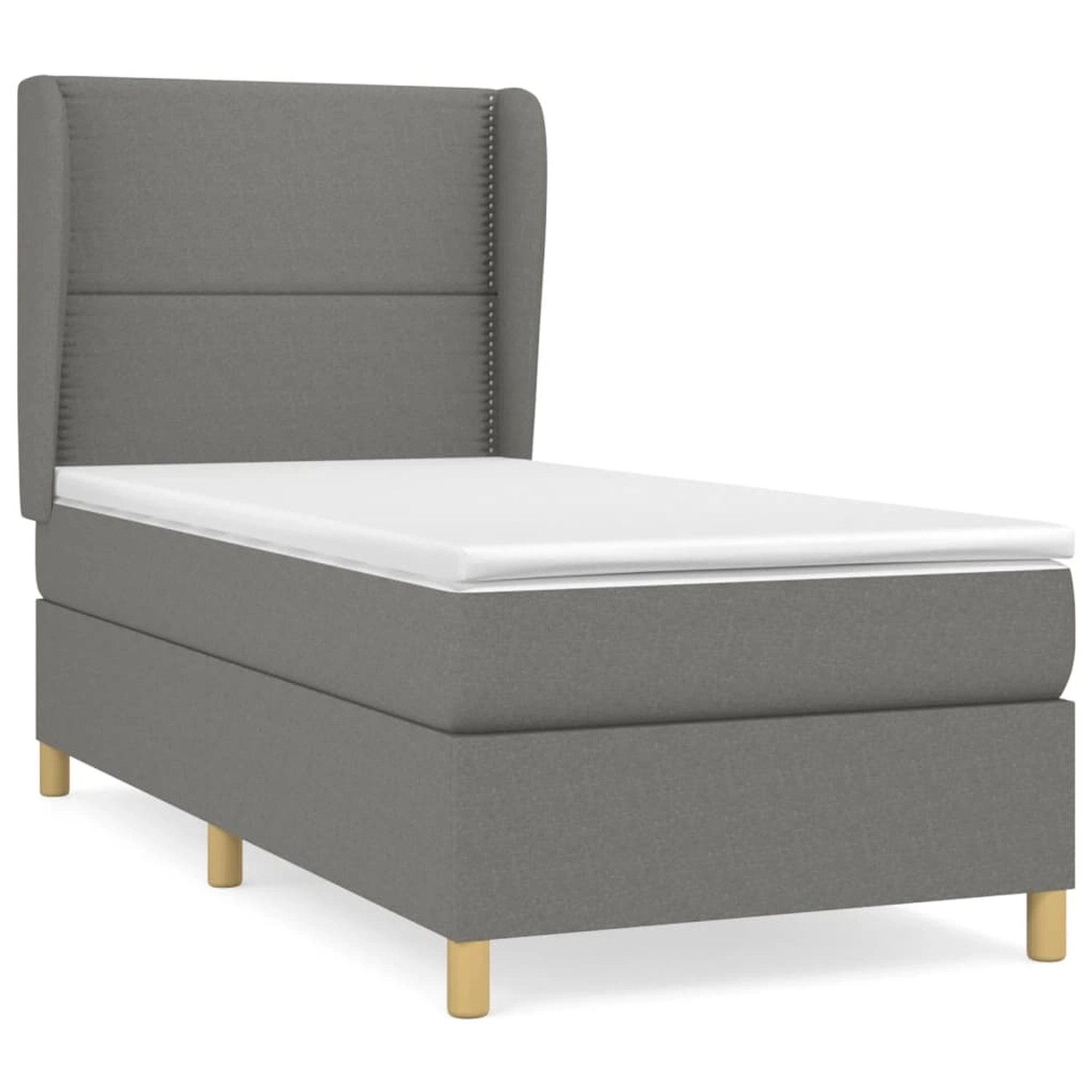 vidaXL Boxspringbett Boxspringbett mit Matratze Dunkelgrau 90x190 cm Stoff günstig online kaufen