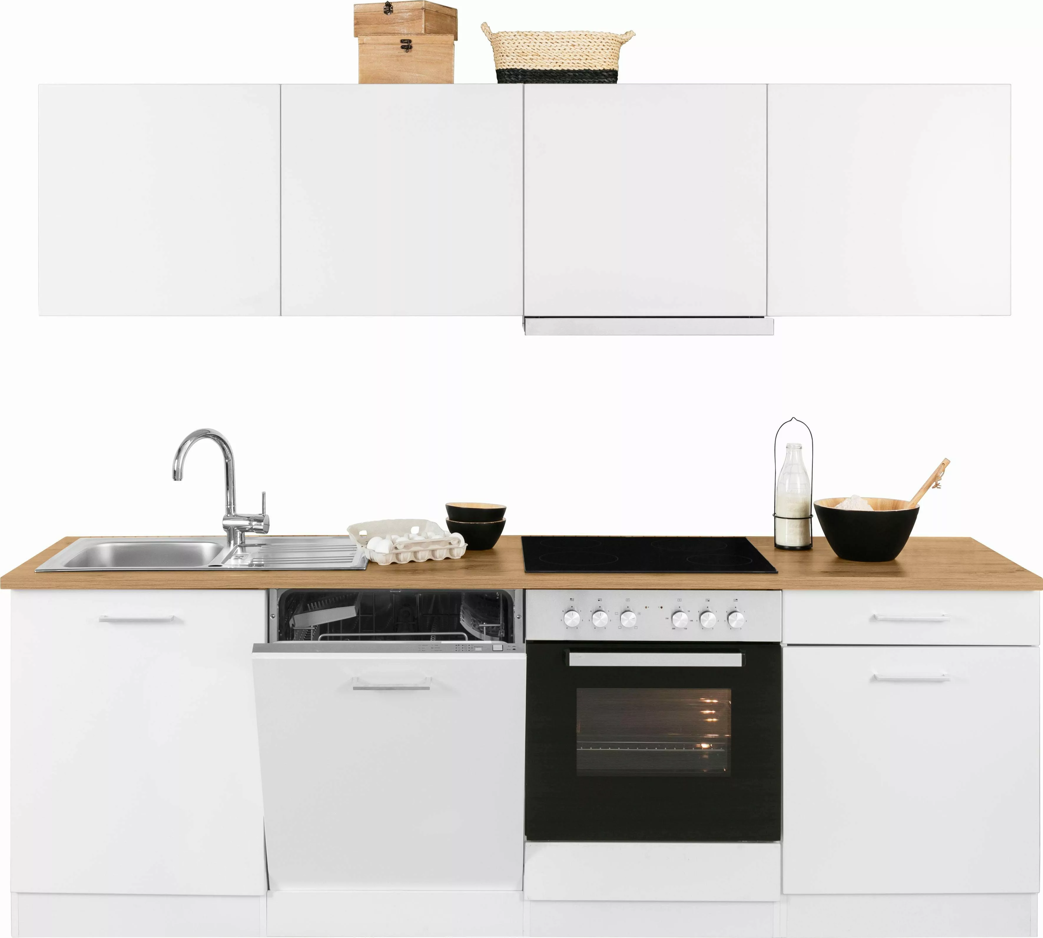HELD MÖBEL Küchenzeile "Kehl", mit E-Geräten, Breite 240 cm, inkl. Geschirr günstig online kaufen