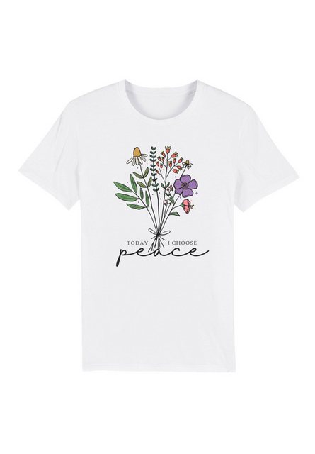 F4NT4STIC T-Shirt Blumen today I choose peace Premium Qualität günstig online kaufen