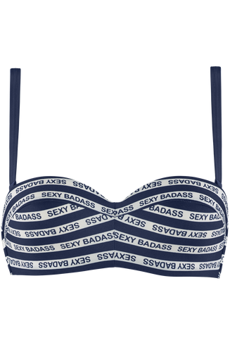 Sexy Badass Trägerloses Bikinioberteil | Wired Padded Blue And White günstig online kaufen