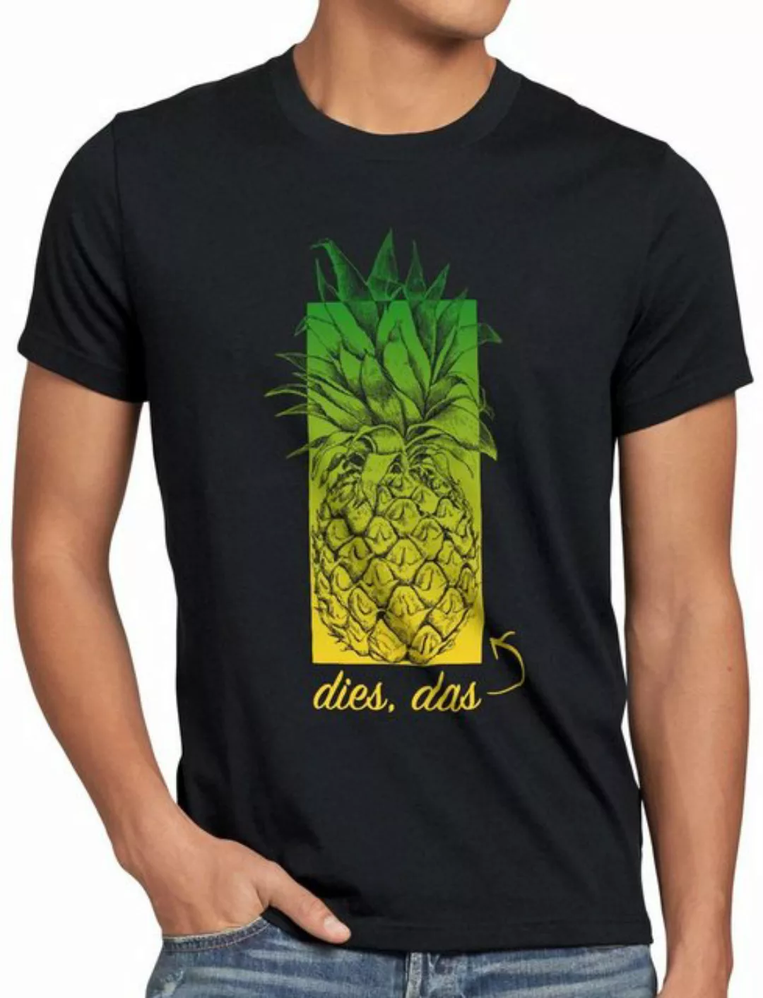 style3 Print-Shirt Herren T-Shirt Dies das Ananas neonschwarz pineapple hip günstig online kaufen