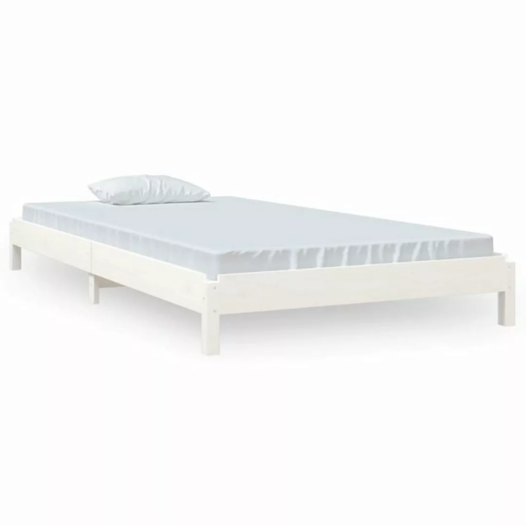 furnicato Bett Stapelbett Weiß 80x200 cm Massivholz Kiefer günstig online kaufen
