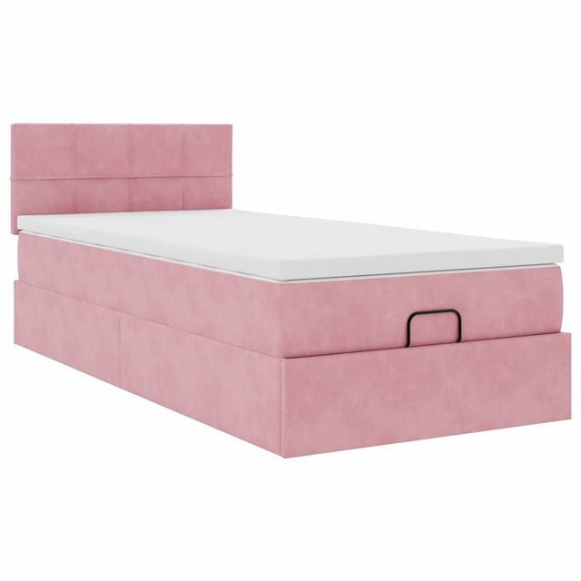 vidaXL Bett Ottoman-Bett mit Matratze Rosa 90x200 cm Samt günstig online kaufen