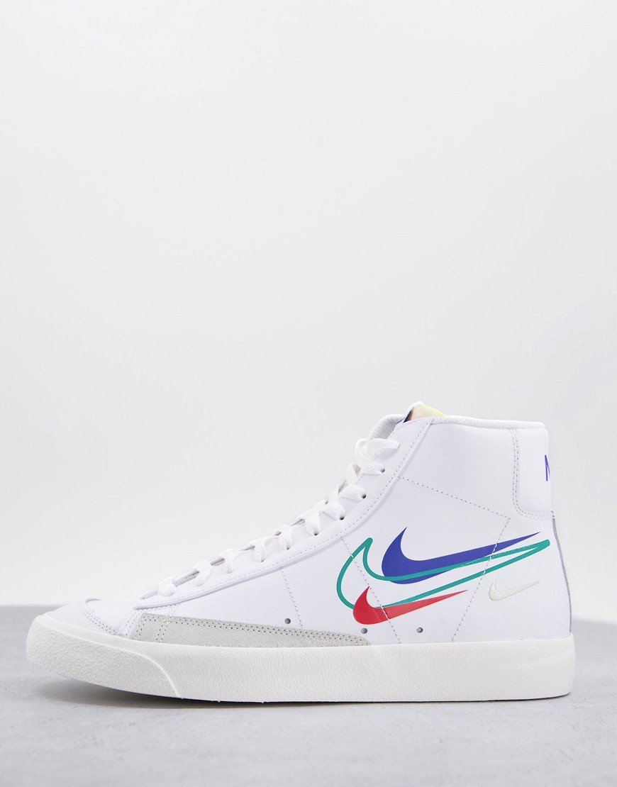 Nike – Blazer Mid '77 Summer of Sport – Sneaker in Weiß und Blau günstig online kaufen