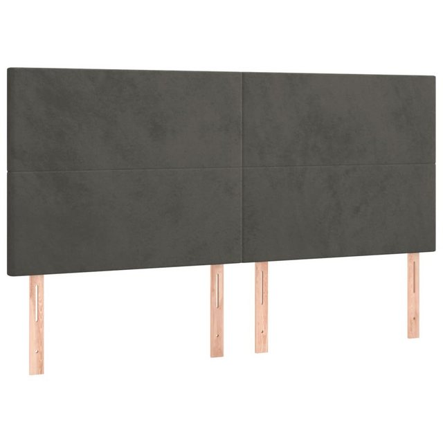 vidaXL Bett, Kopfteile 4 Stk. Dunkelgrau 80x5x78/88 cm Samt günstig online kaufen