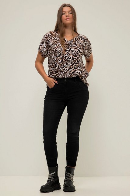 Studio Untold Regular-fit-Jeans Skinny-Jeans Falten am Saum 5-Pocket günstig online kaufen