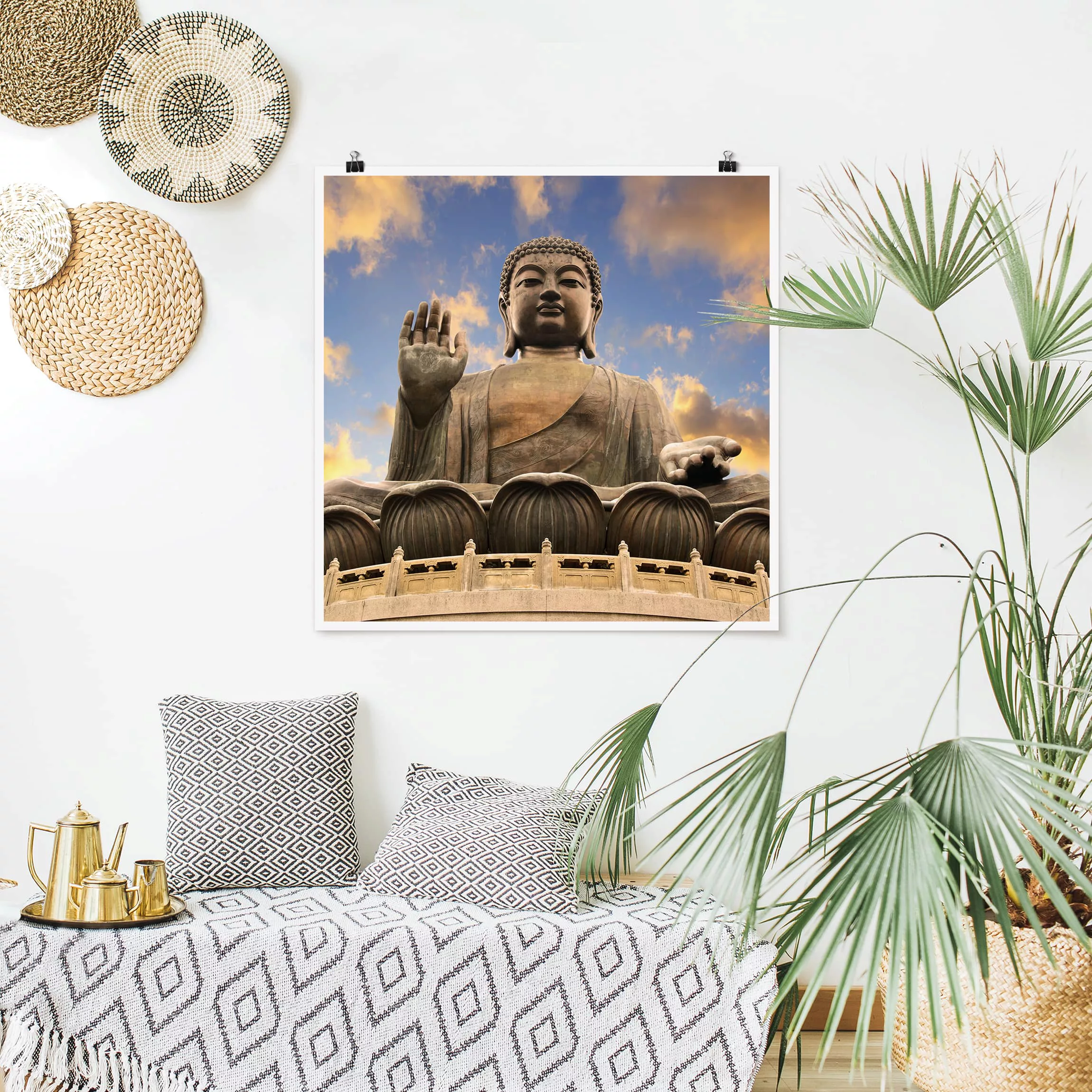 Poster - Quadrat Großer Buddha günstig online kaufen