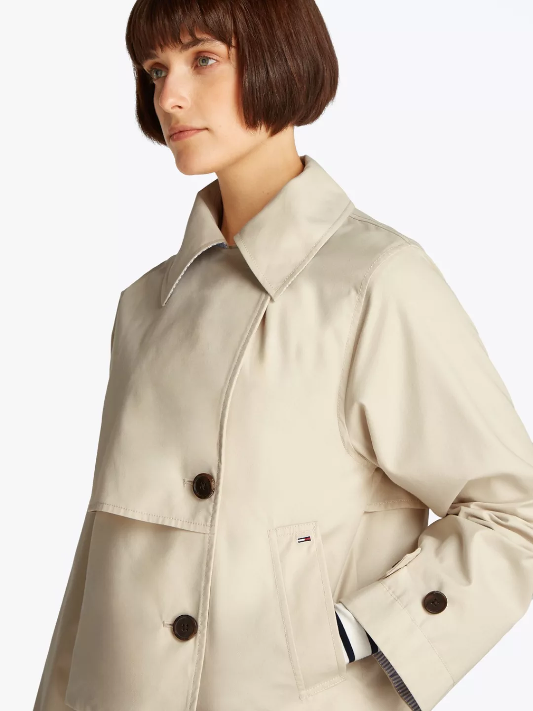 Tommy Jeans Kurzjacke "TJW SHORT TRENCH JACKET", mit kurzem Schnitt, mit Ei günstig online kaufen