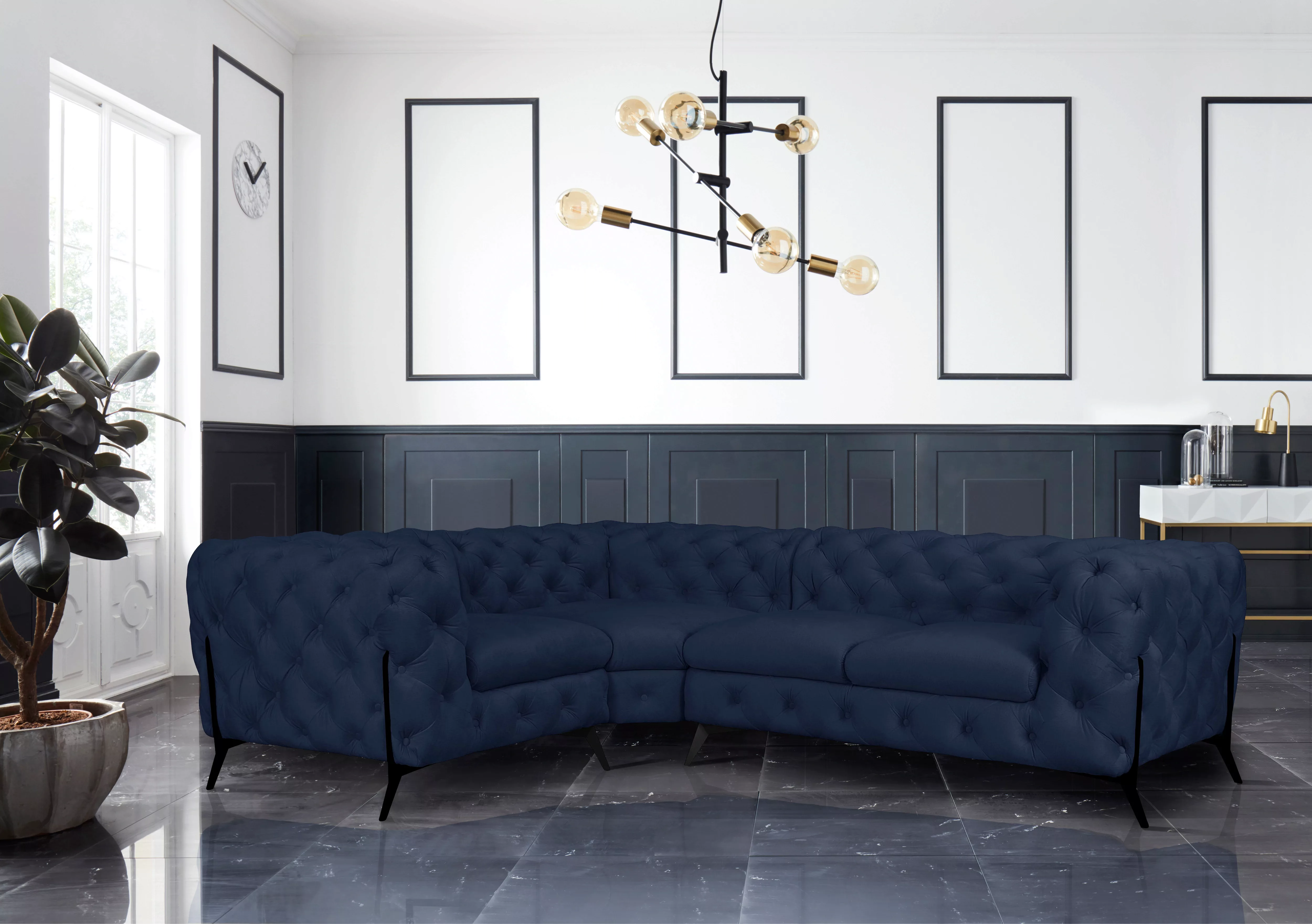 Leonique Chesterfield-Sofa »Amaury L-Form«, moderne Chersterfield-Optik, Br günstig online kaufen