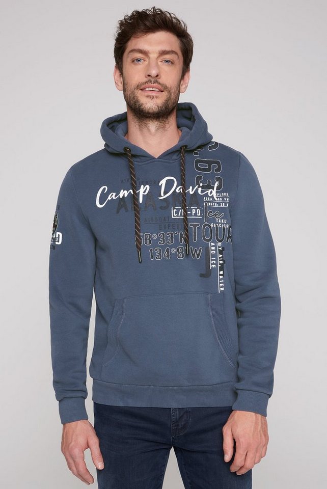 CAMP DAVID Kapuzensweatshirt mit Label-Applikationen günstig online kaufen