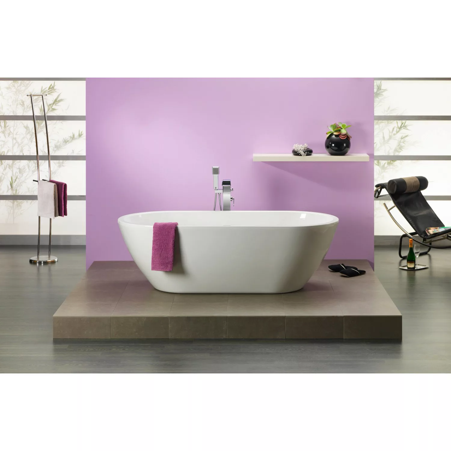 Freistehende Badewanne Carney 190 cm x 89,5 cm Weiß günstig online kaufen