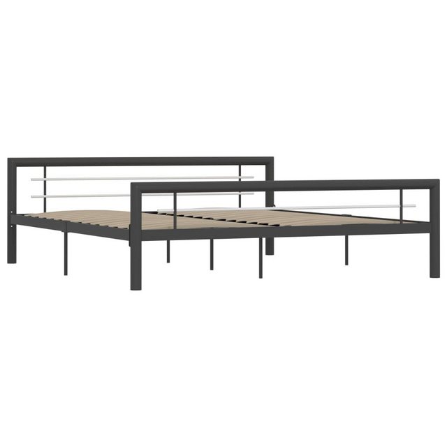 vidaXL Bettgestell Bettgestell Grau und Weiß Metall 180 200 cm Bett Bettrah günstig online kaufen