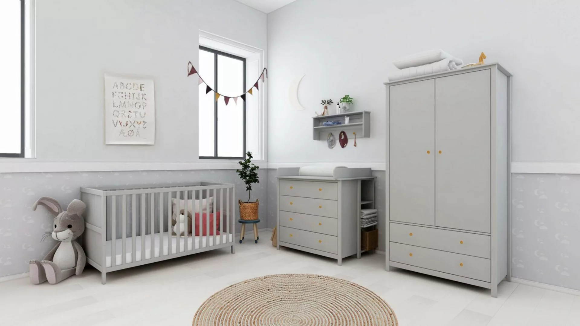 Thuka Babybett Luna Gitterbett, Kinderbett, Höhenverstellung, Mit glatten E günstig online kaufen