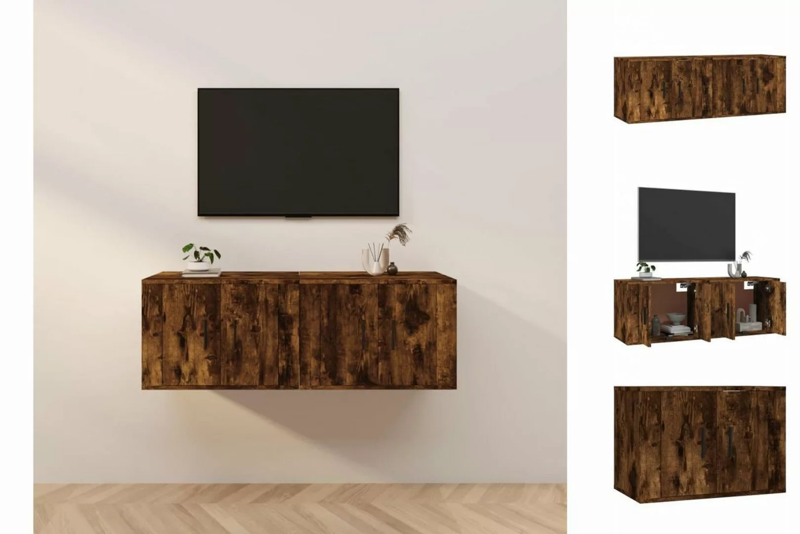 vidaXL TV-Schrank TV-Wandschränke 2 Stk Räuchereiche 57x34,5x40 cm günstig online kaufen