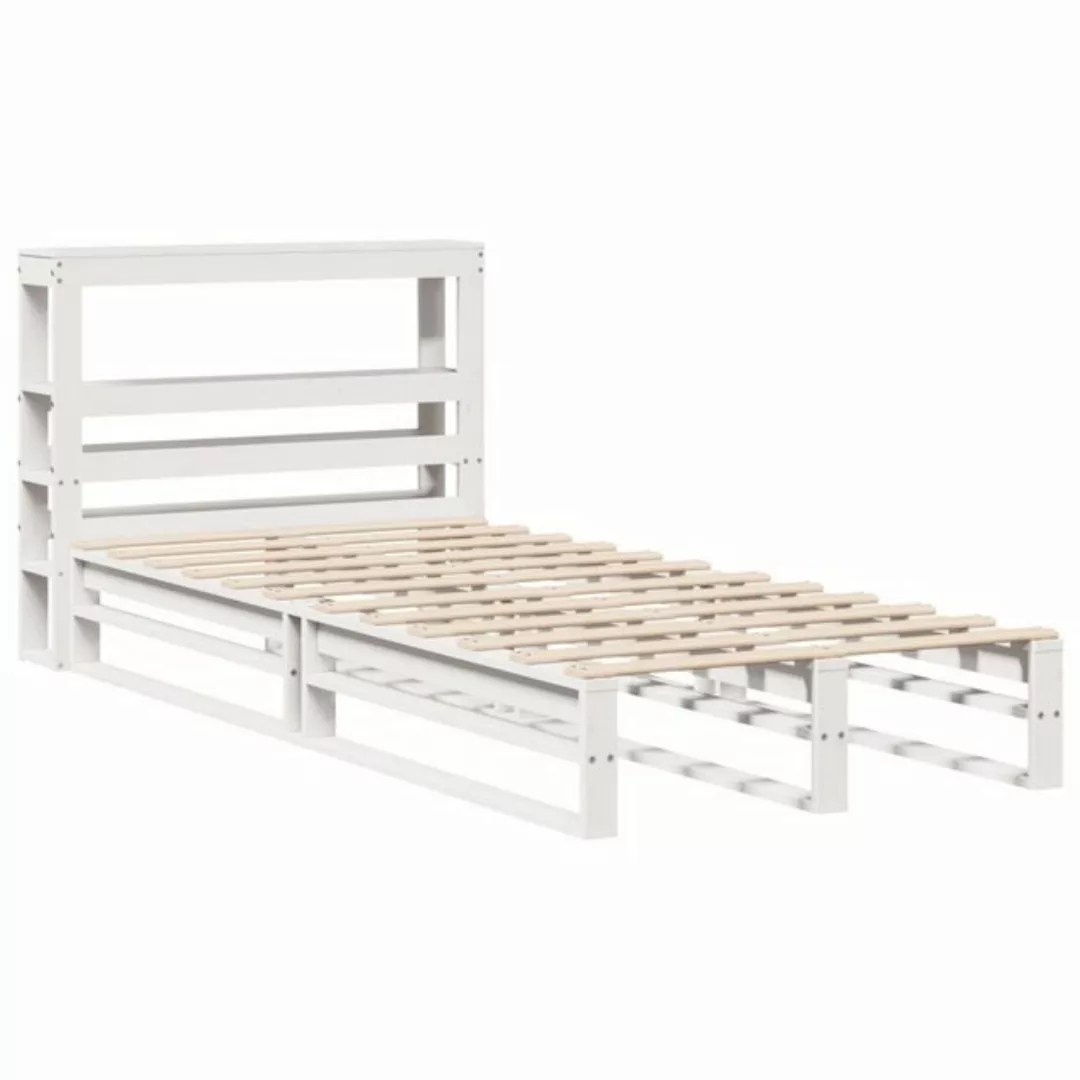 vidaXL Bett Massivholzbett ohne Matratze Weiß 75x190 cm Kiefernholz günstig online kaufen