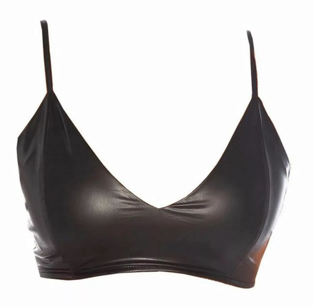 Koucla Crop-Top Wetlook Crop Top/Bustier, Clubwear Trägertop Damen günstig online kaufen