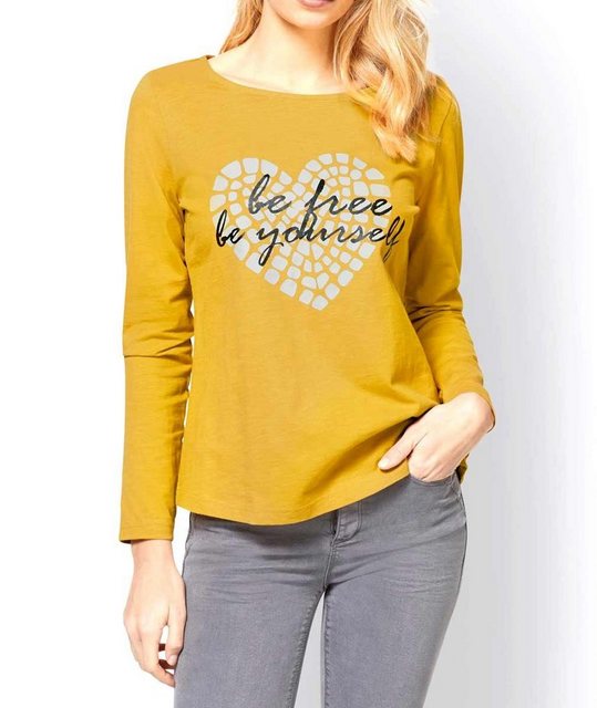 heine T-Shirt LINEA TESINI Damen Designer-Druckshirt, ocker günstig online kaufen