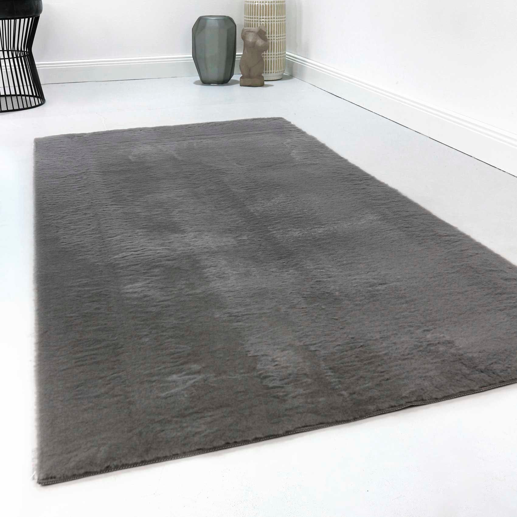Homie Living Teppich »Villa Rosso«, rechteckig, 15 mm Höhe, Kurzflor, Uni F günstig online kaufen
