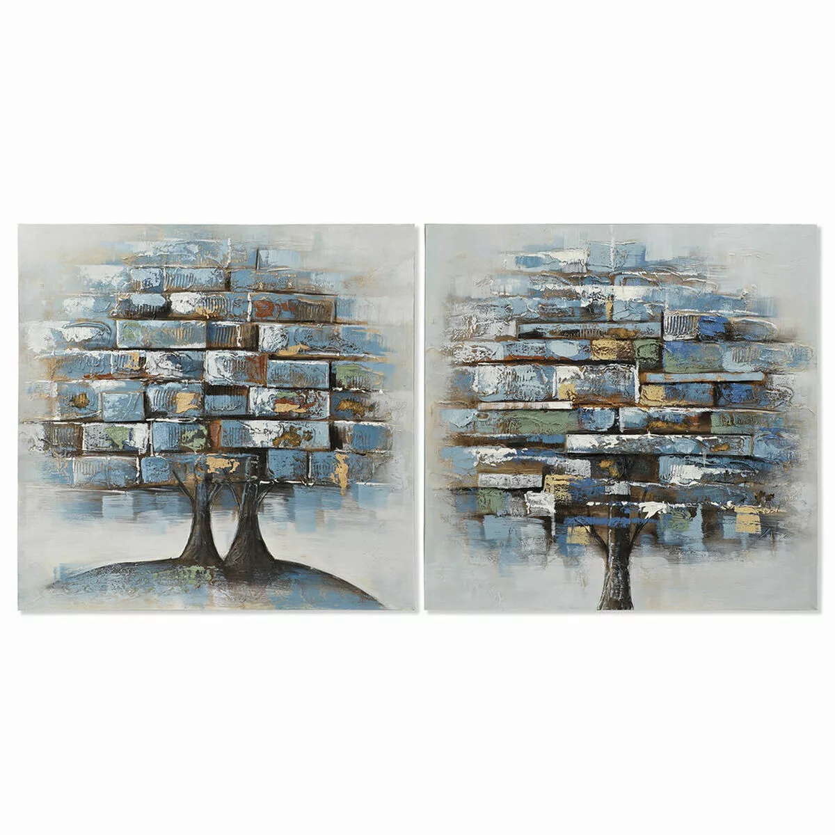 Bild Dkd Home Decor Leinwand Baum Moderne (80 X 3 X 80 Cm) (2 Stück) günstig online kaufen