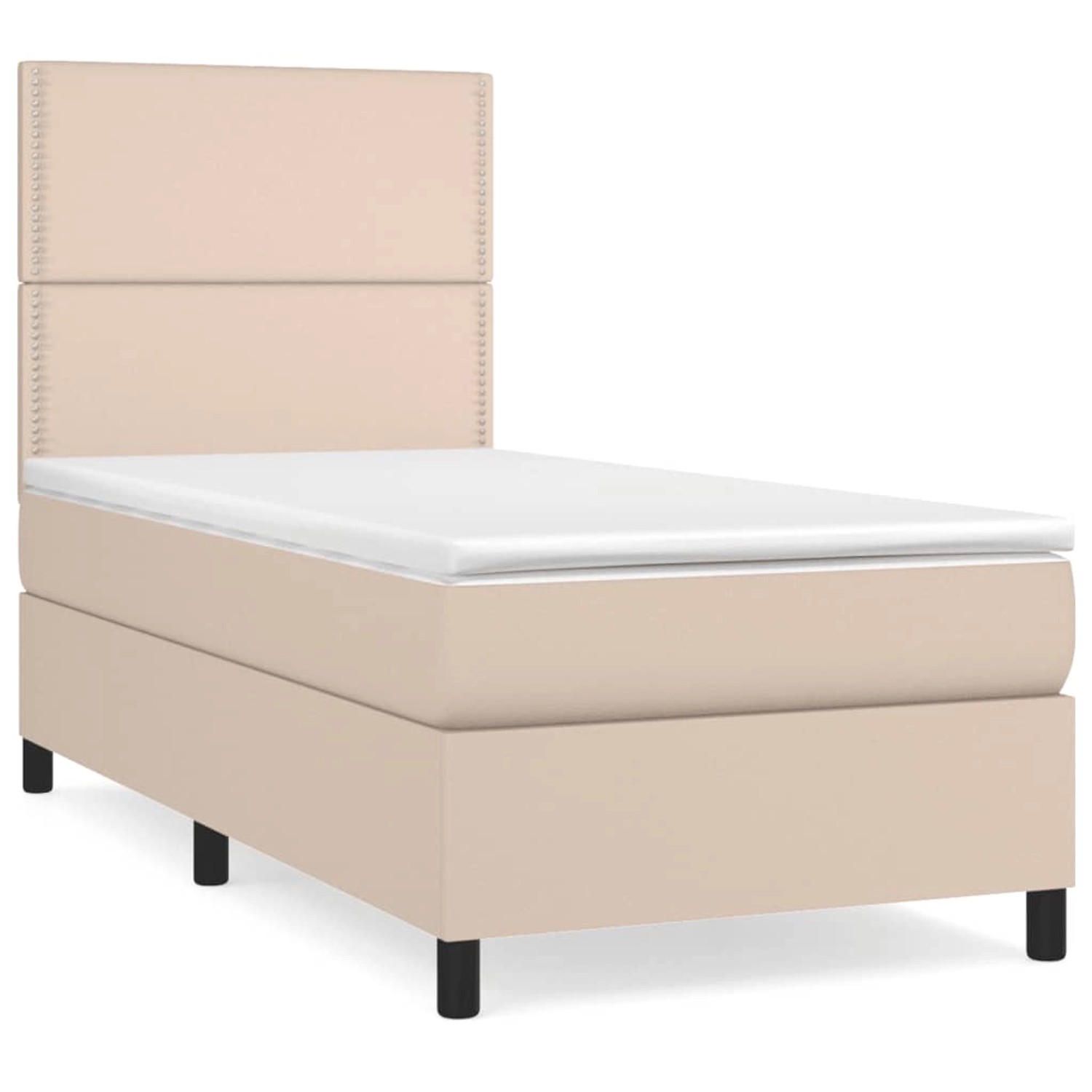 vidaXL Boxspringbett mit Matratze Cappuccino-Braun 90x190cm Kunstleder14661 günstig online kaufen