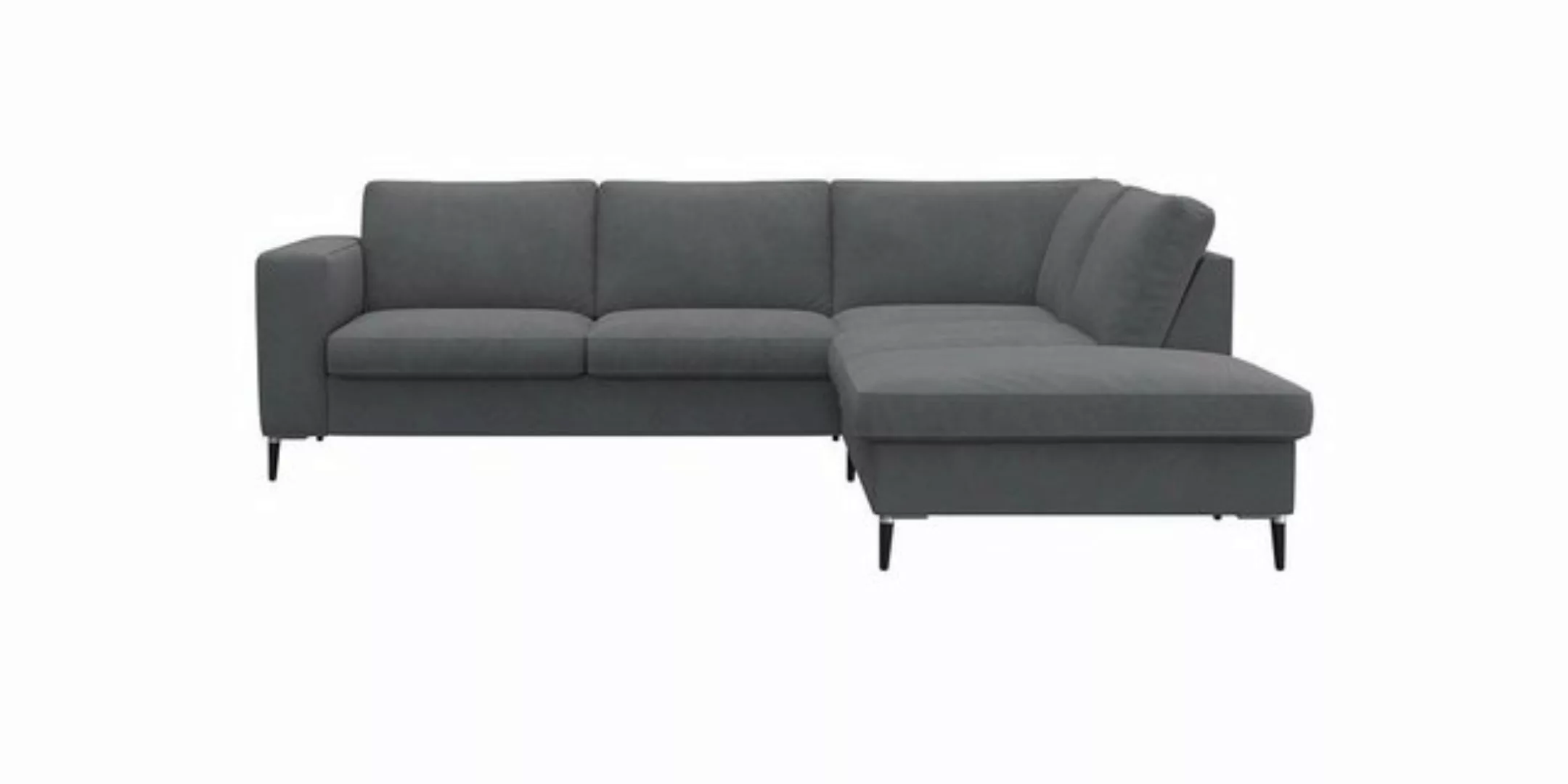 FLEXLUX Ecksofa Fiore, L-Form, schmale Armlehnen, Kaltschaum, Füße Alu+schw günstig online kaufen