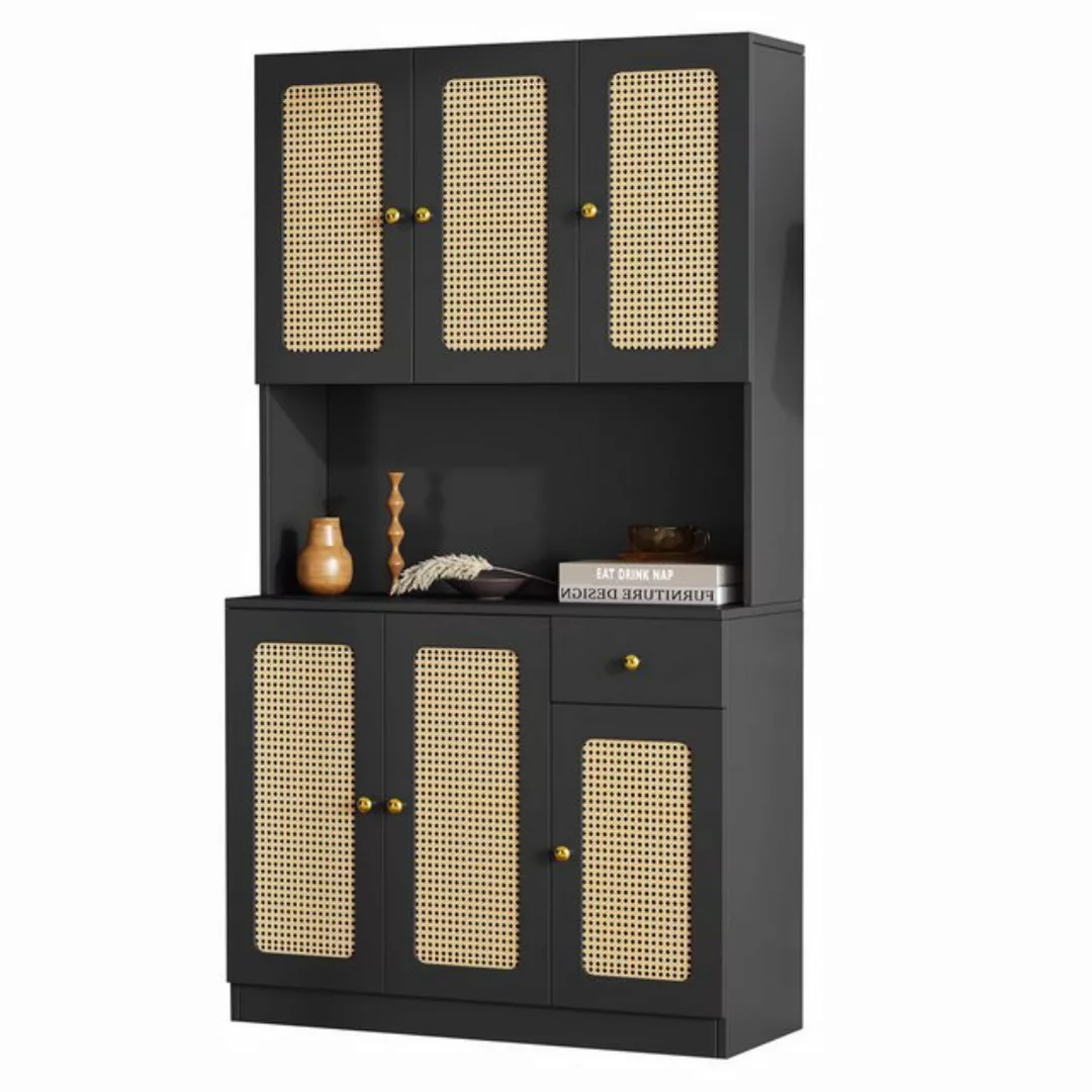 OKWISH Hochschrank Rattan-Highboard,Eingangsschrank (mit 6 Rattantüren und günstig online kaufen