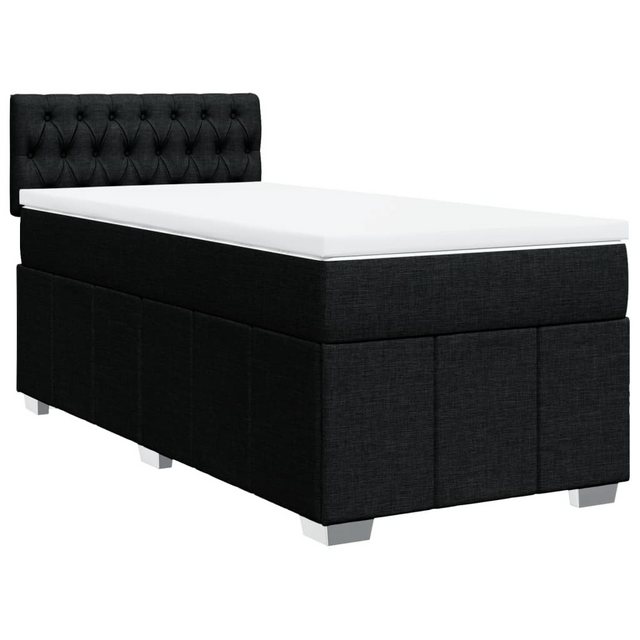 vidaXL Bett Boxspringbett mit Matratze Schwarz 90x200 cm Stoff günstig online kaufen