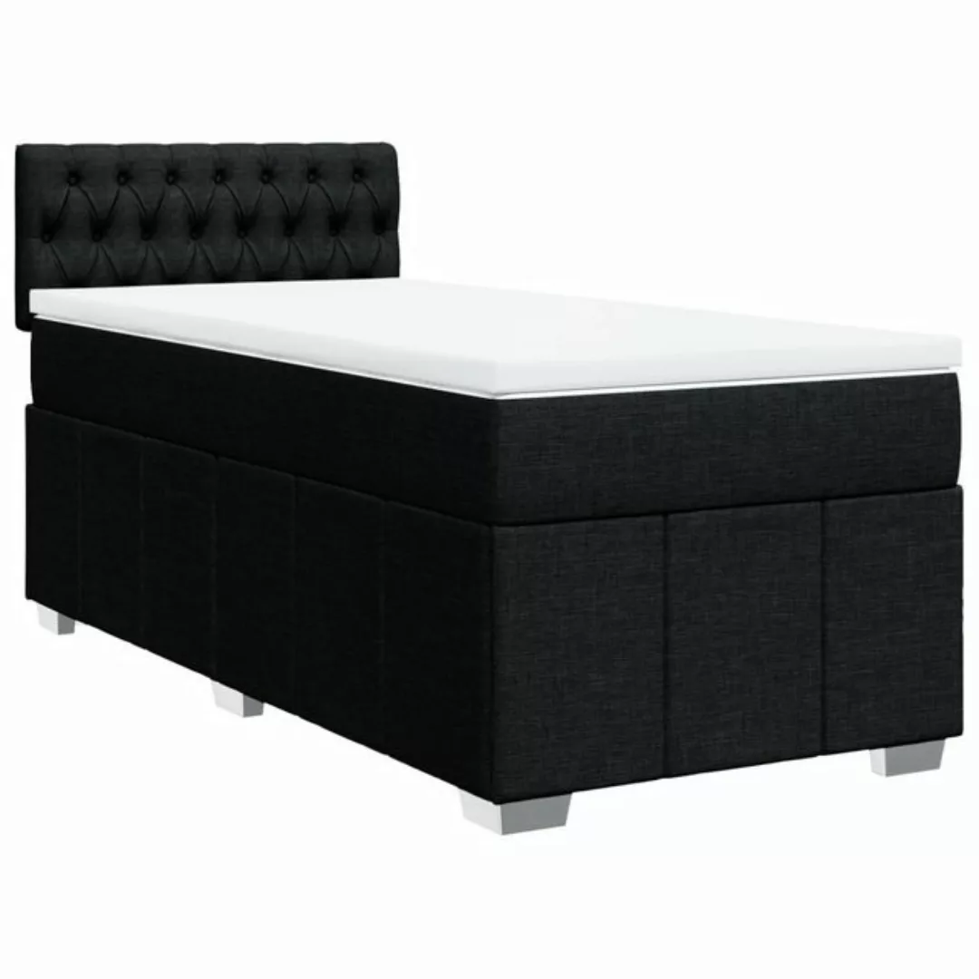 vidaXL Bett Boxspringbett mit Matratze Schwarz 80x200 cm Stoff günstig online kaufen