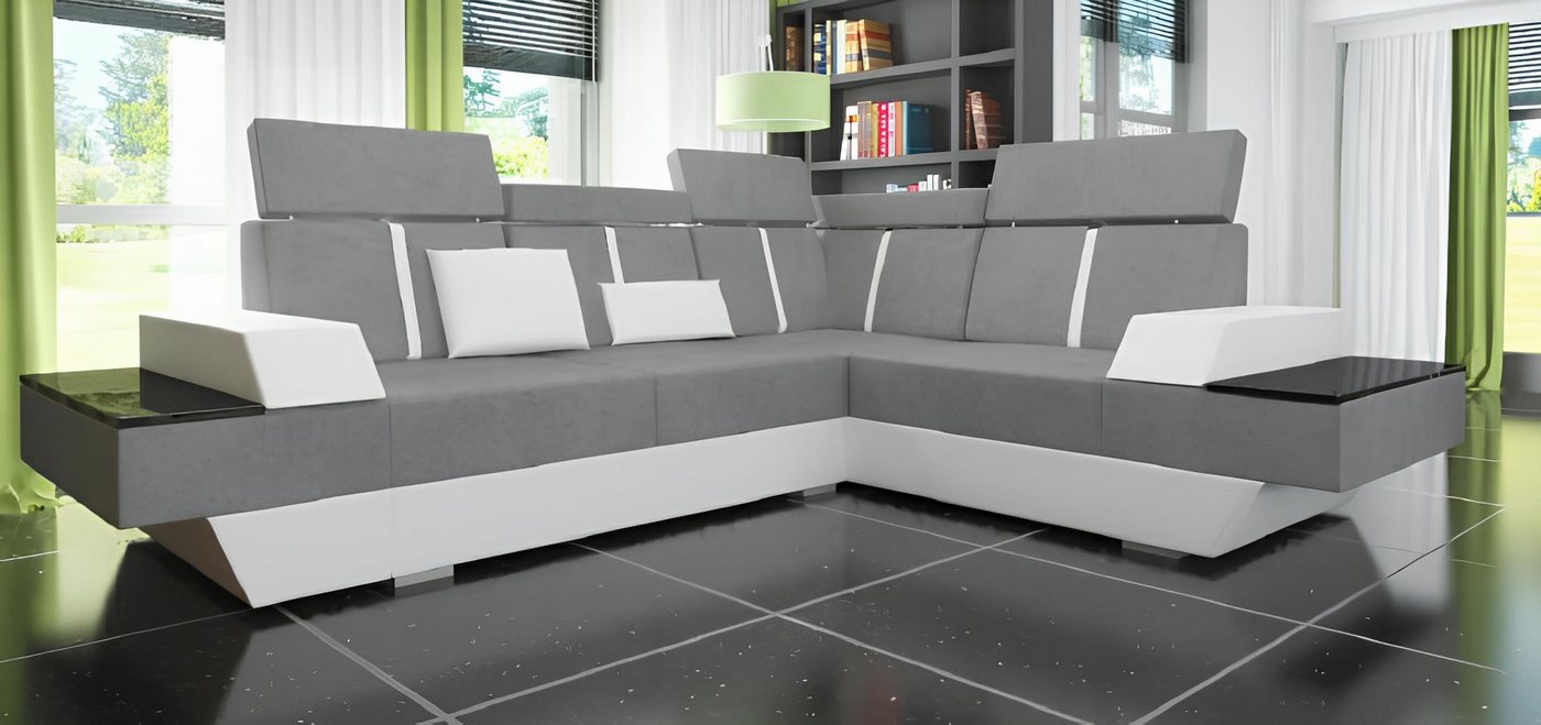 JVmoebel Ecksofa Designer Ecksofa Wohnlandschaft Sofa mit USB Couch Stoff T günstig online kaufen