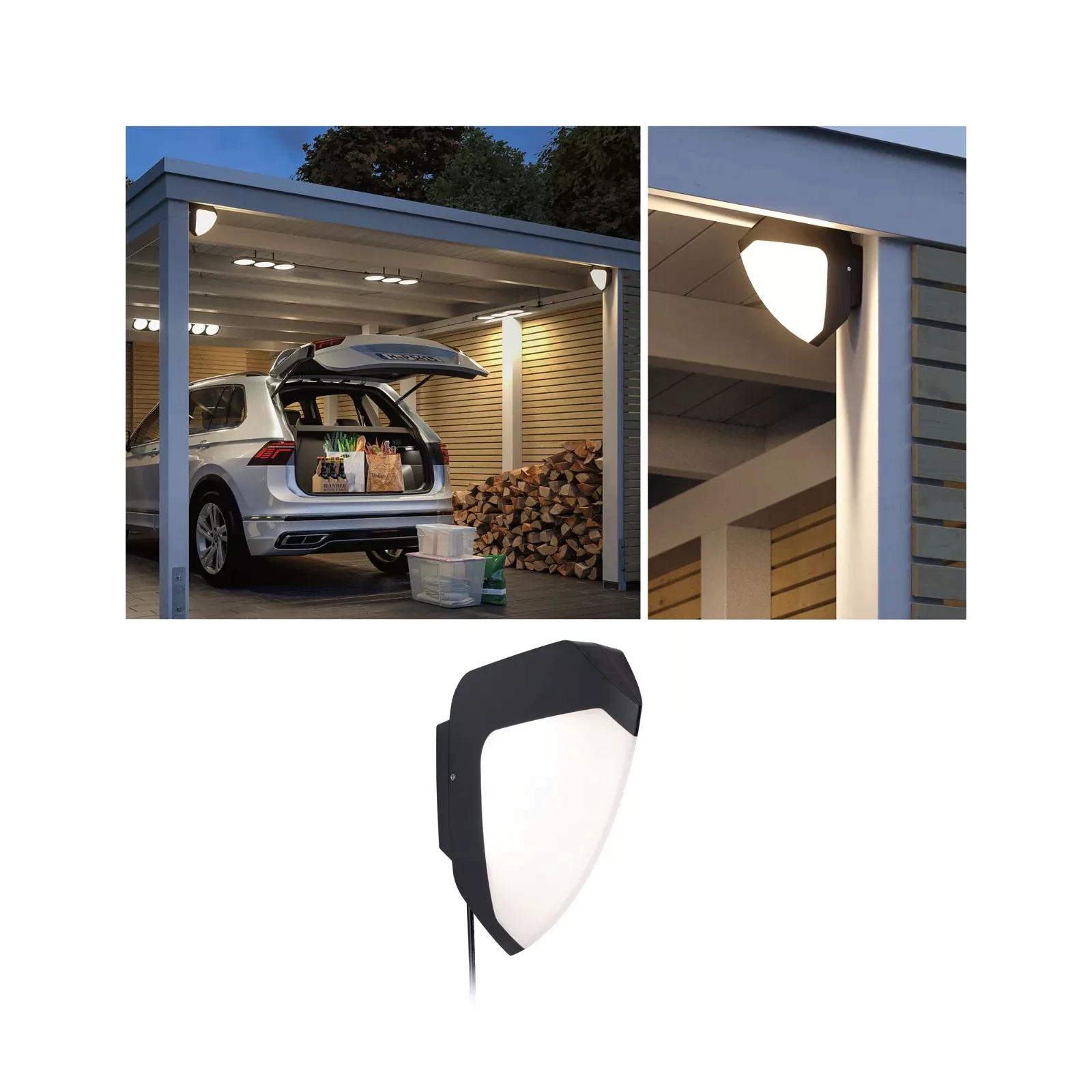 Park + Light LED Wandleuchte Ikosea in Anthrazit 5,6W 350lm IP44 mit Bewegu günstig online kaufen