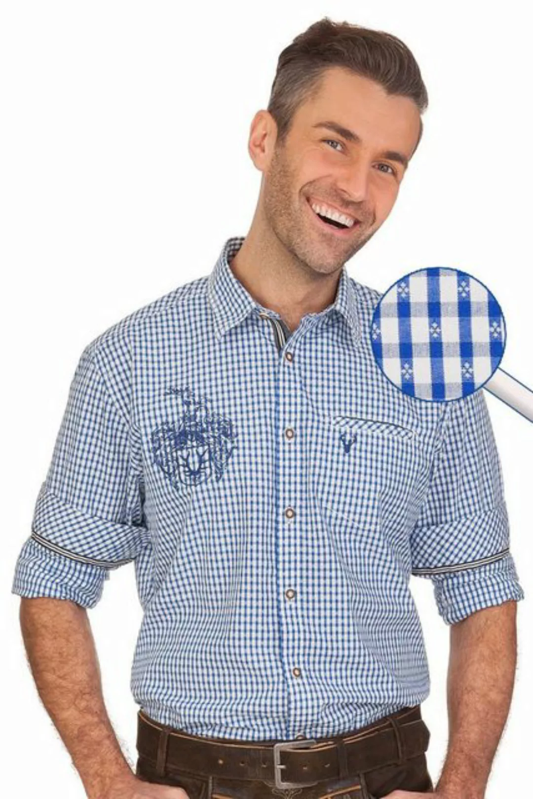 KRÜGER BUAM Trachtenhemd Trachtenhemd - FLORIAN - blau günstig online kaufen