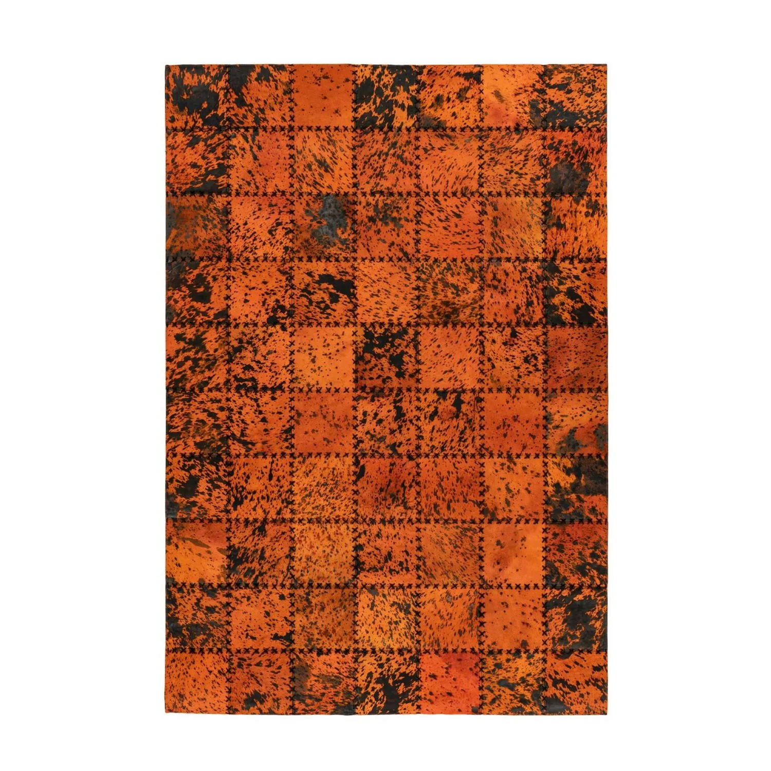 MeGusta Flachflor Teppich Animal PatchworkDesign Orange Leder 160x230 cm An günstig online kaufen