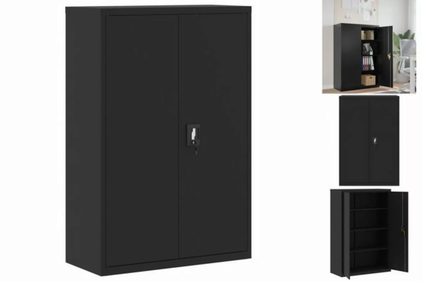 vidaXL Aktenschrank Aktenschrank Büroschrank Home Office Ablage Büro Schwar günstig online kaufen