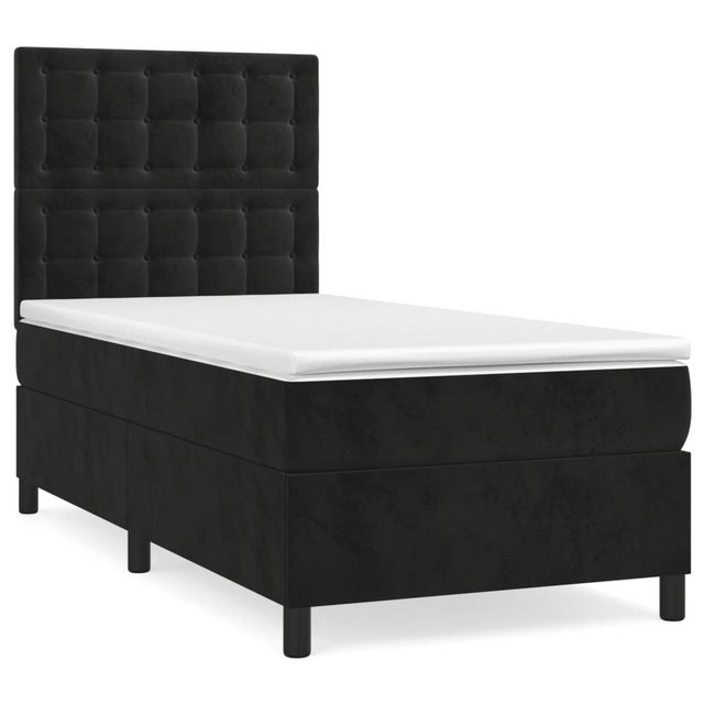 furnicato Bett Boxspringbett mit Matratze Schwarz 100x200 cm Samt günstig online kaufen