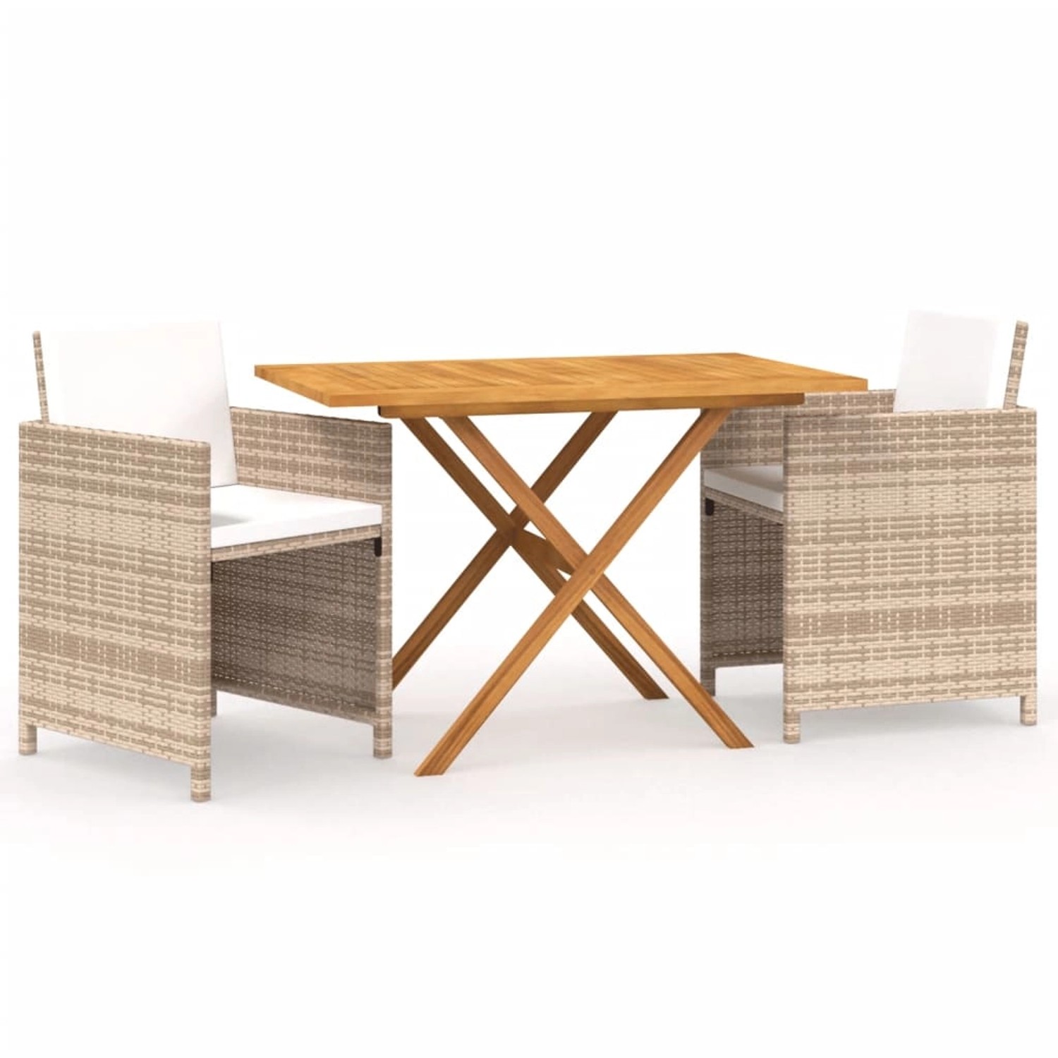 vidaXL 3-Tlg Garten-Essgruppe mit Kissen Beige 3094300 günstig online kaufen