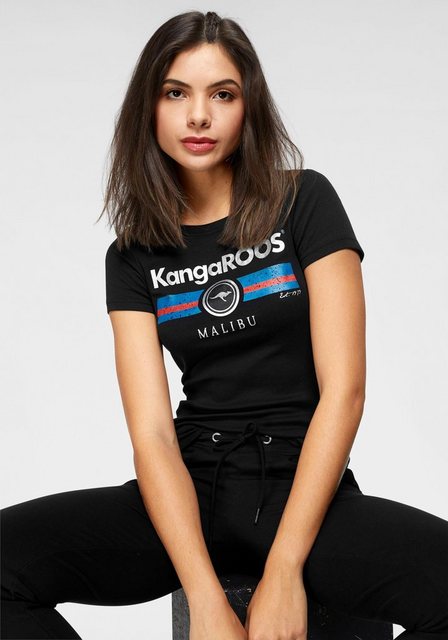 KangaROOS T-Shirt, Kurzarm, unifarben und bedruckt, Rundhalsausschnitt günstig online kaufen