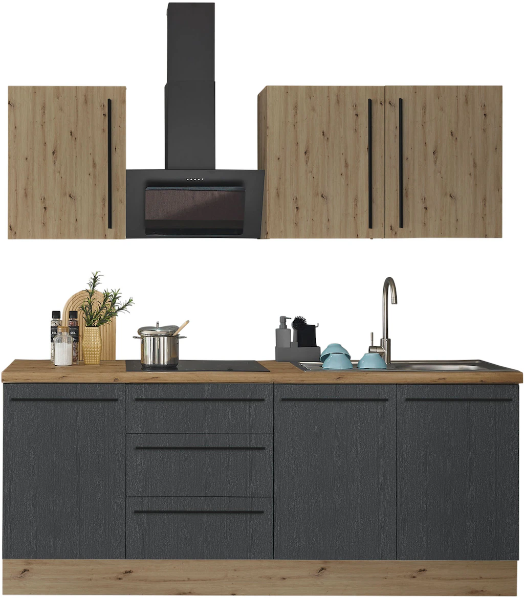 KOCHSTATION Küchenzeile "Florida", Breite 210 cm, Softclose für Türen und S günstig online kaufen