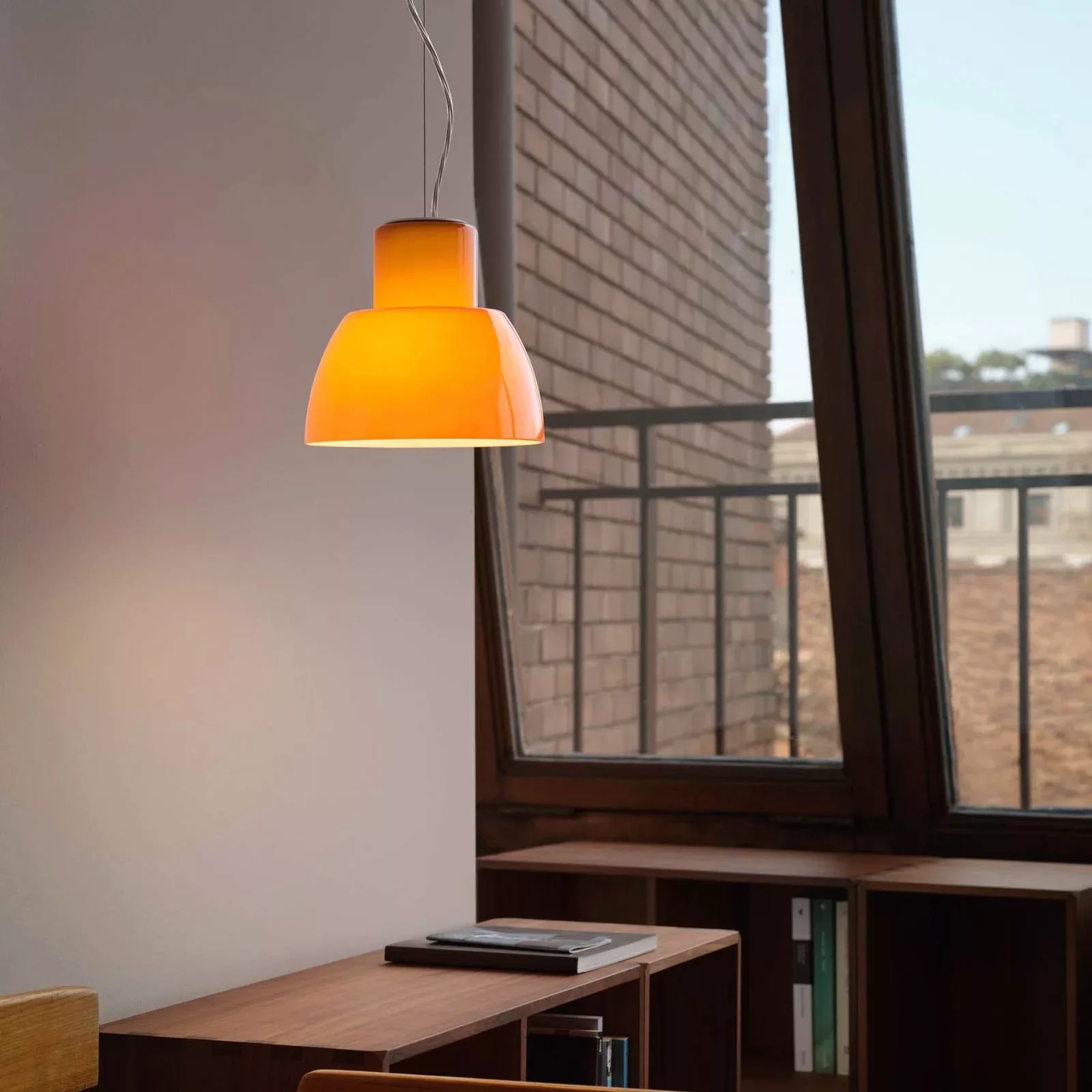 Nemo Hängeleuchte Lorosae, orange, Ø 20 cm, Glas, E27 günstig online kaufen