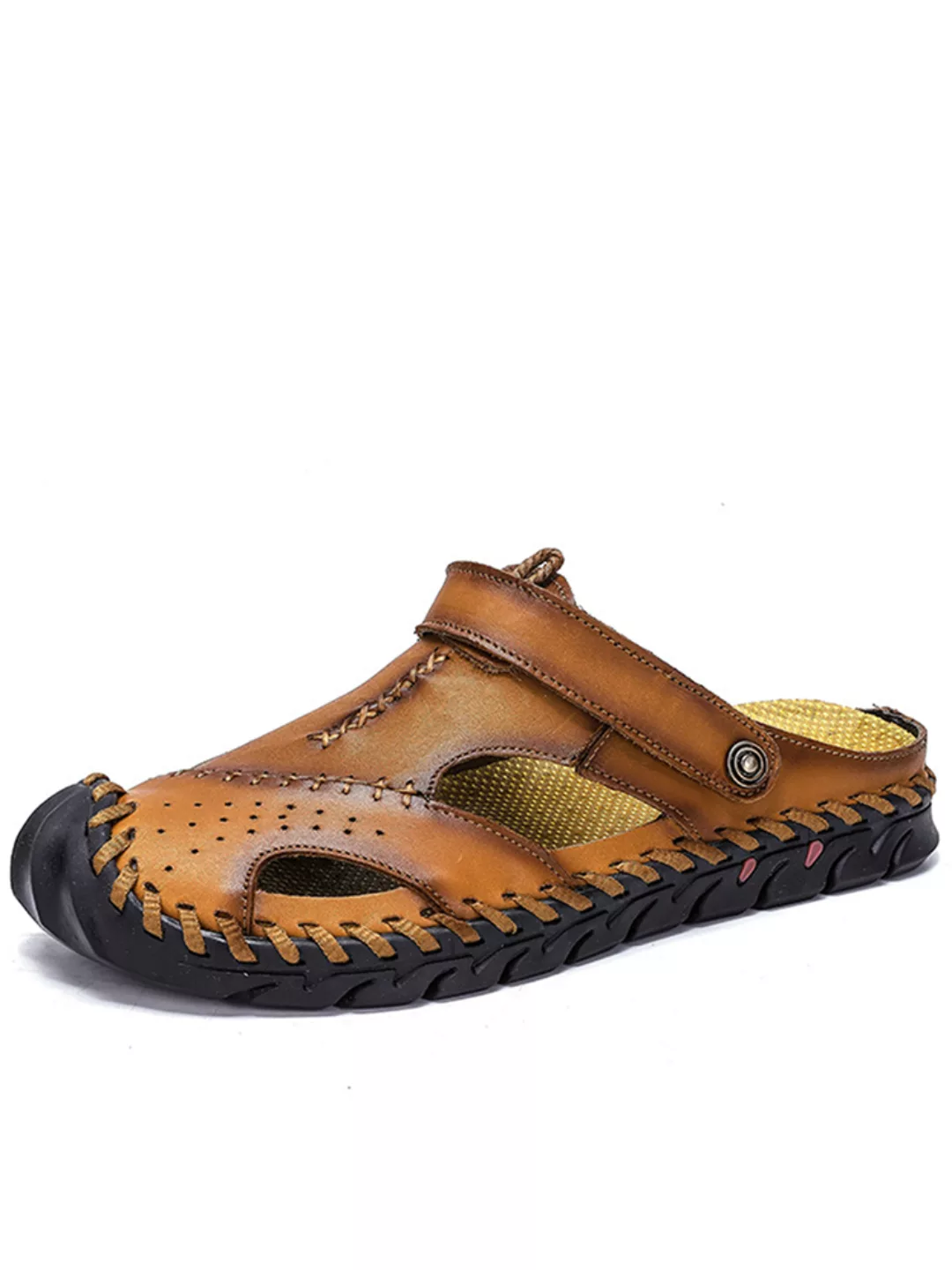 Männer Handnähte Leder Rutschfeste Outdoor Casual Strand Sandalen günstig online kaufen