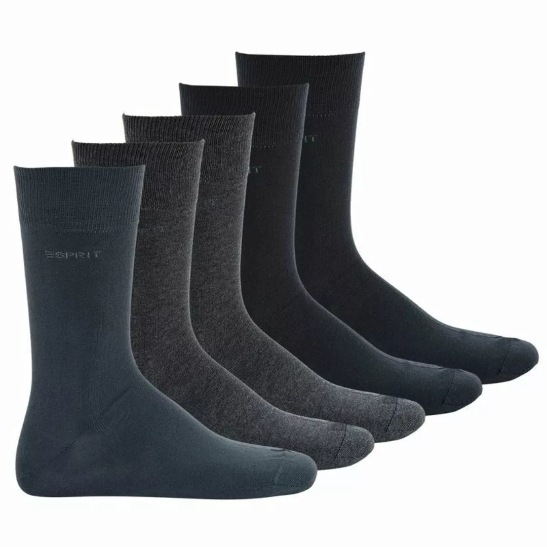 ESPRIT Herren 5er Paar Socken - Kurzsocken, One Size, einfarbig Blau EU 40- günstig online kaufen