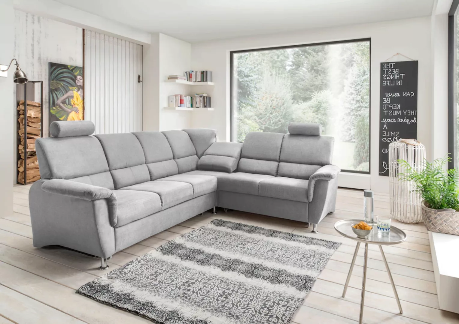 Home affaire Ecksofa "Pisa L-Form", mit Bettfunktion und Bettkasten günstig online kaufen