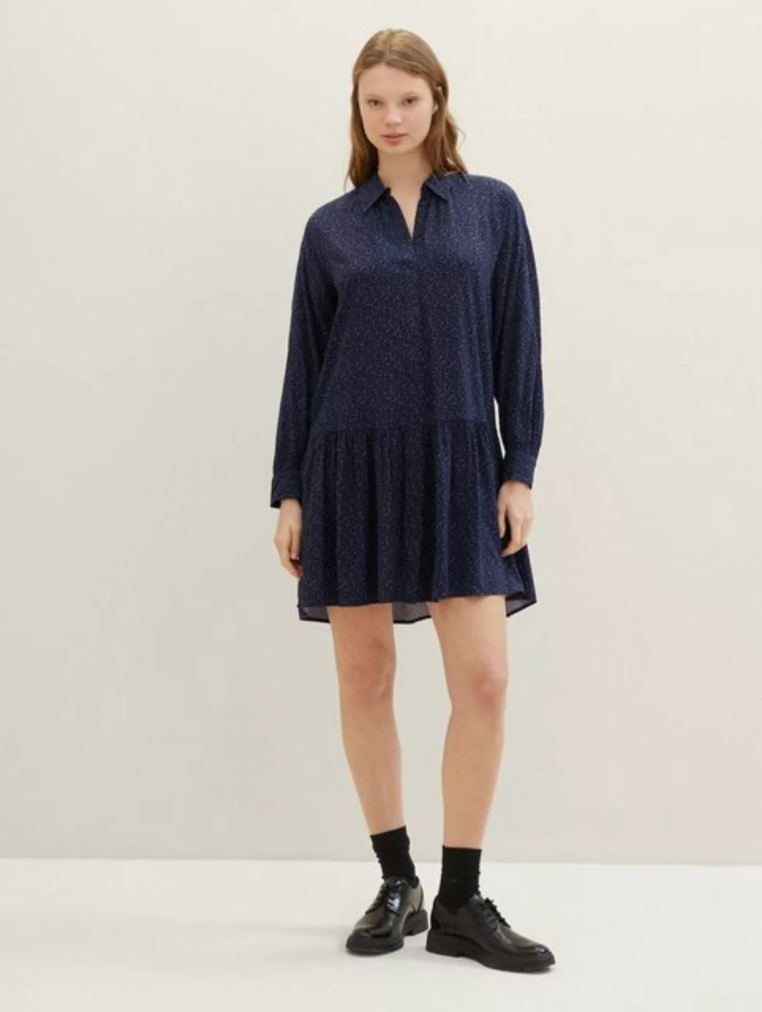 TOM TAILOR Denim Jerseykleid Mini Hemdkleid mit LENZING(TM) ECOVERO(TM) günstig online kaufen