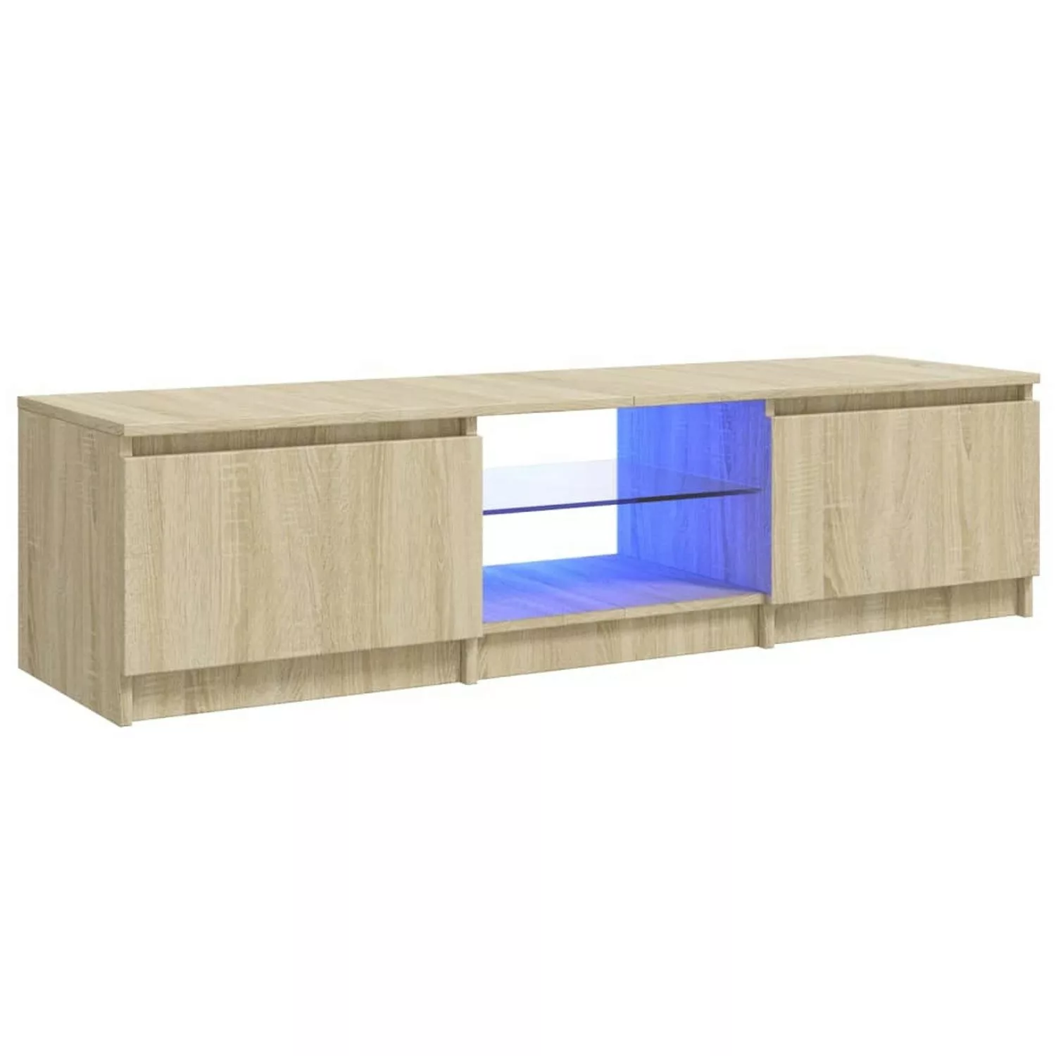 Tv-schrank Mit Led-leuchten Sonoma-eiche 140x40x35,5 Cm günstig online kaufen